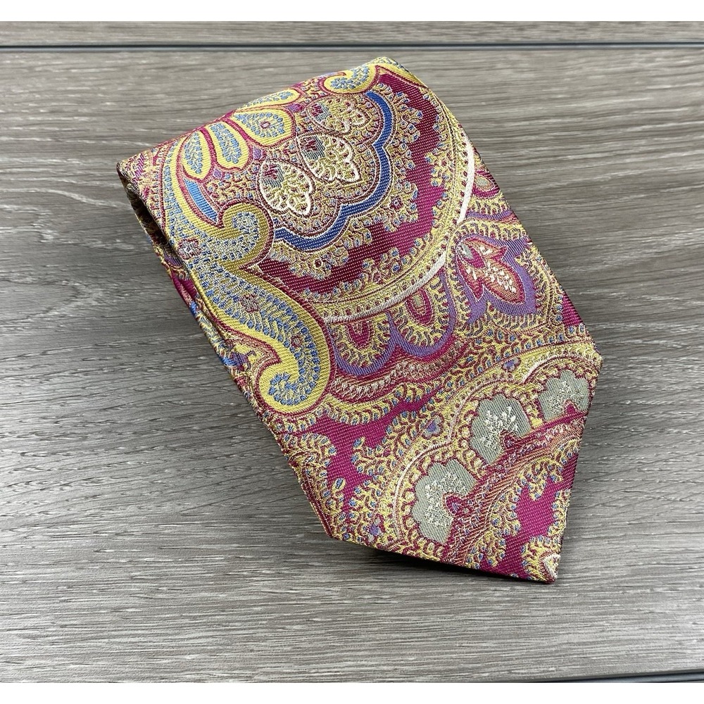 Altea Milano Men's‎ 100% Silk Paisley Pattern Necktie Multicolor 3.25"x58"